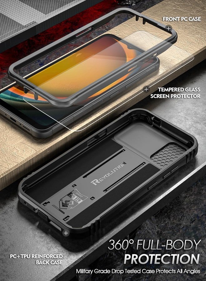 Poetic Revolution Case Compatible with Galaxy Xcover 7 5G, [Slide Camera Cover], [20FT Mil-Grade Drop Tested], Full-Body Military Grade Rugged Dual-Layer Shockproof Cover with Kickstand, Black - Image 2